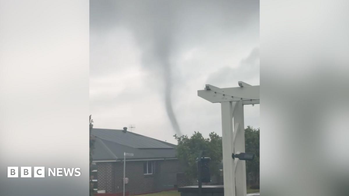 Uncommon twister whips via small Australian city