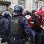 Riot police conflict with college students as training protests rage in France